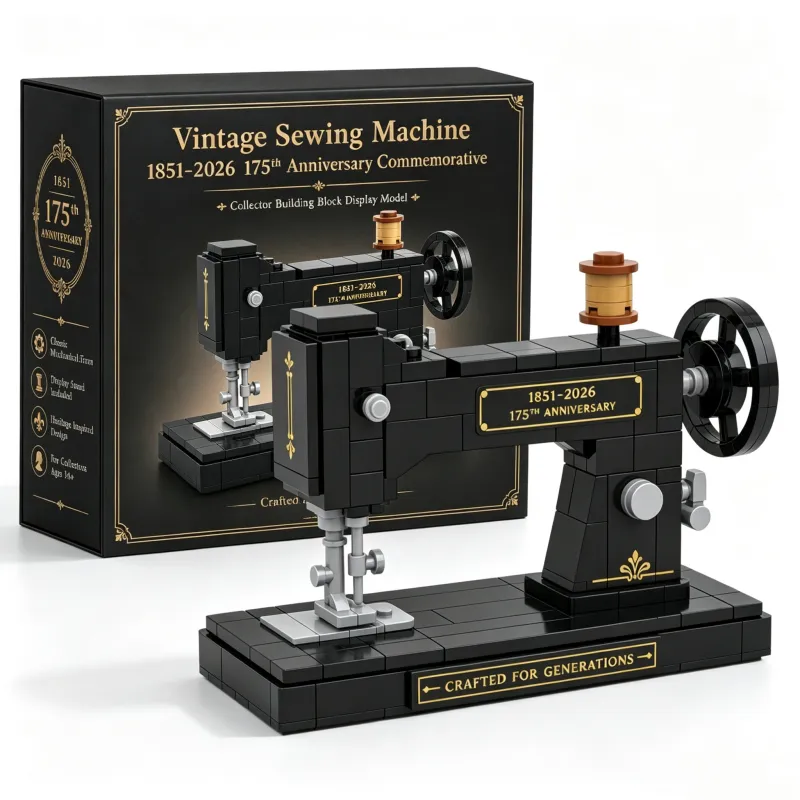Vintage Sewing Machine Brick Building Set – 175th Anniversary Collector Edition (1851–2026)