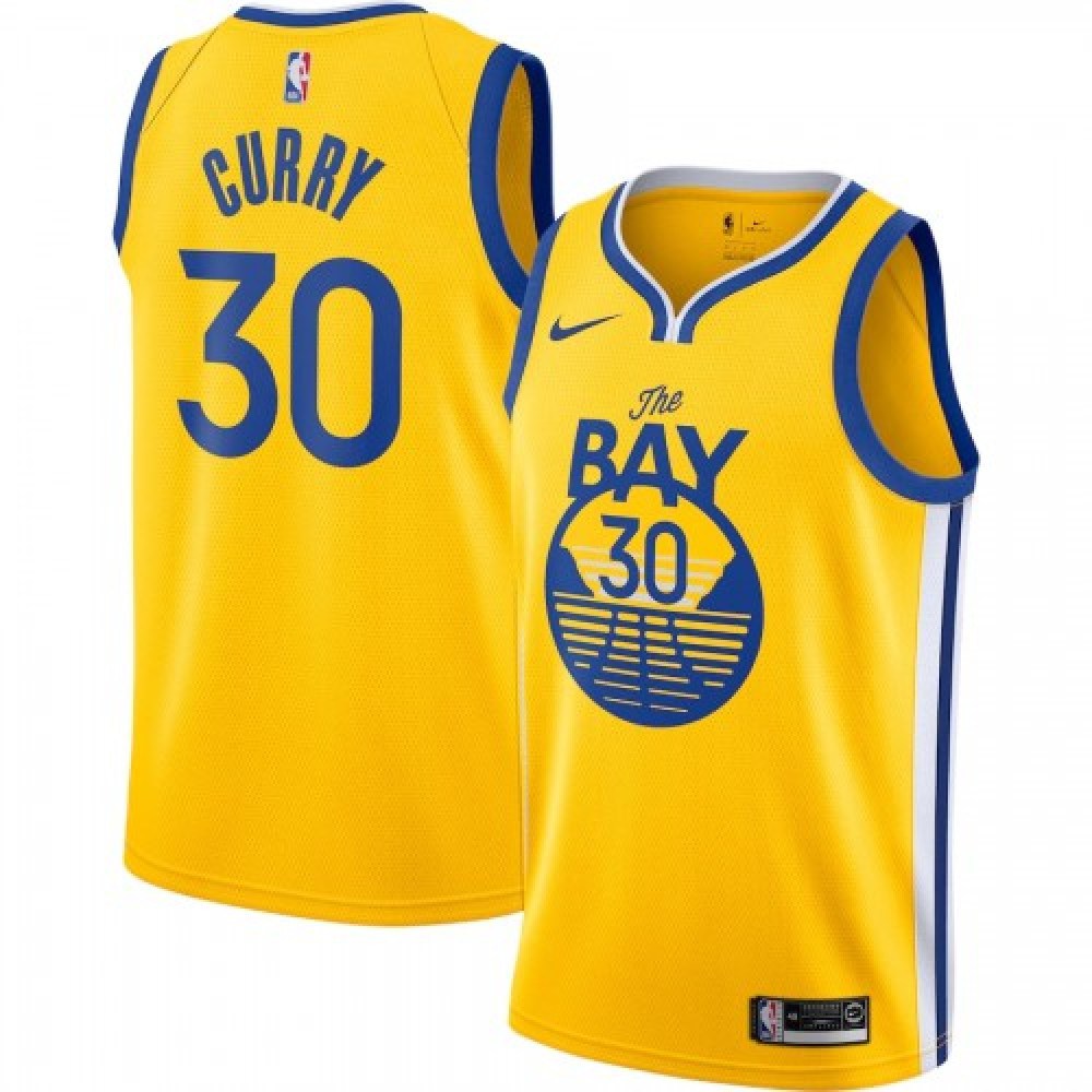 Men's Golden State Warriors Gold Edition Statement Swingman Finished Basketball Jersey – Stephen Curry