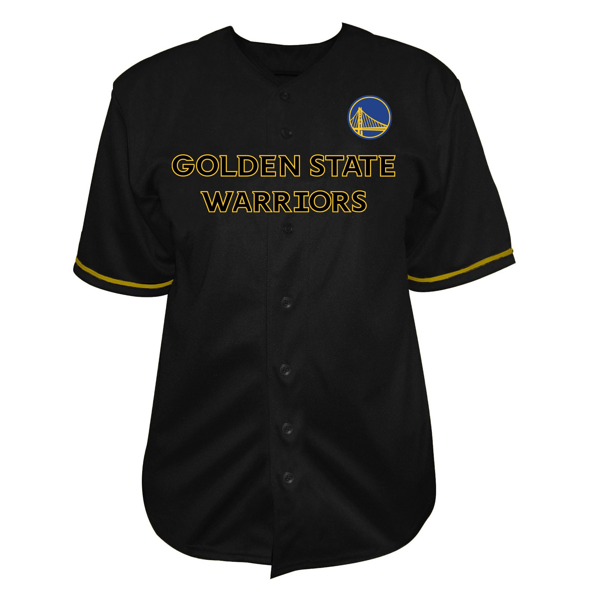 Women's Golden State Warriors Black Big Tall Pop Full Button Basketball Jersey