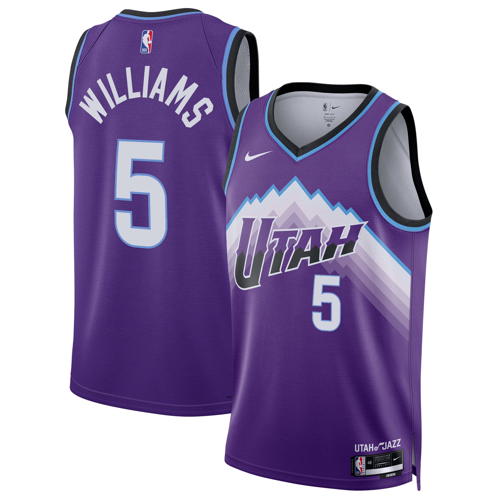 Youth Utah Jazz Purple Edition Icon Swingman Basketball Jersey – Cody Williams