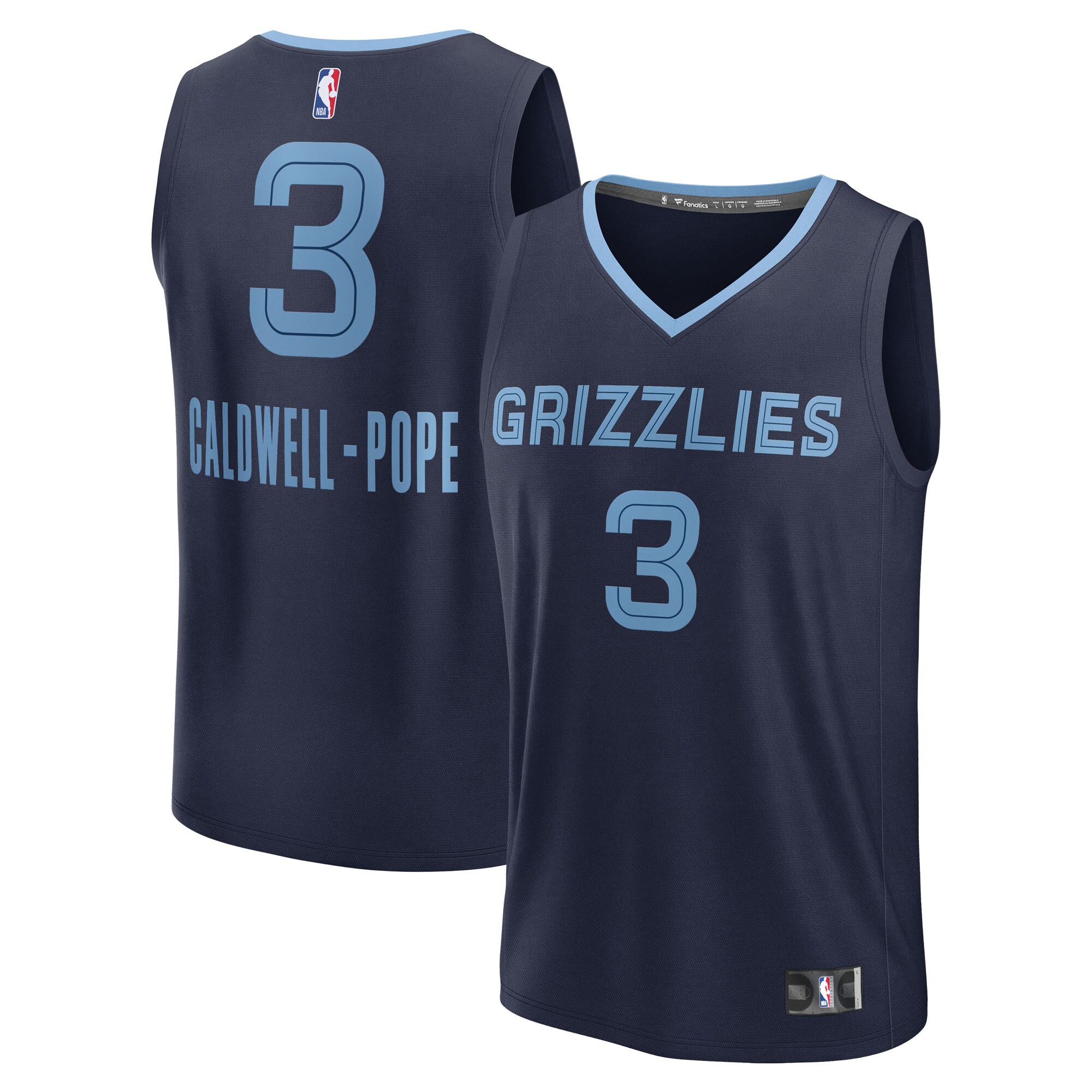 Men's Memphis Grizzlies Navy Fast Break Edition Icon Player Basketball Jersey – Kentavious Caldwell-Pope