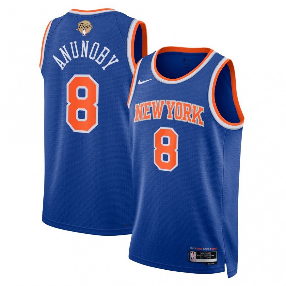 Youth New York Knicks Blue NBA Finals Patch Edition Icon Swingman Basketball Jersey – OG Anunoby