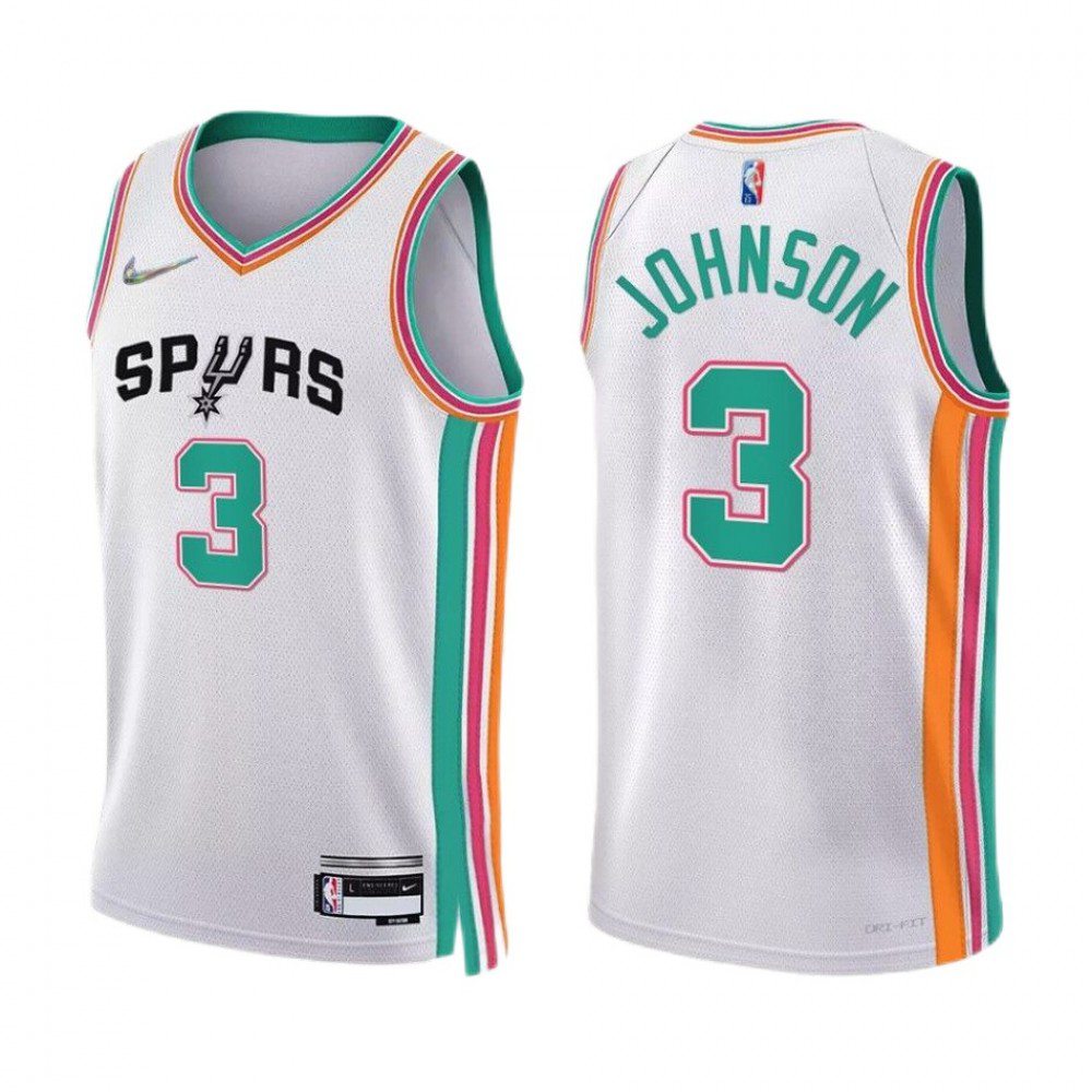 Men's San Antonio Spurs White Edition City Swingman Basketball Jersey – Keldon Johnson