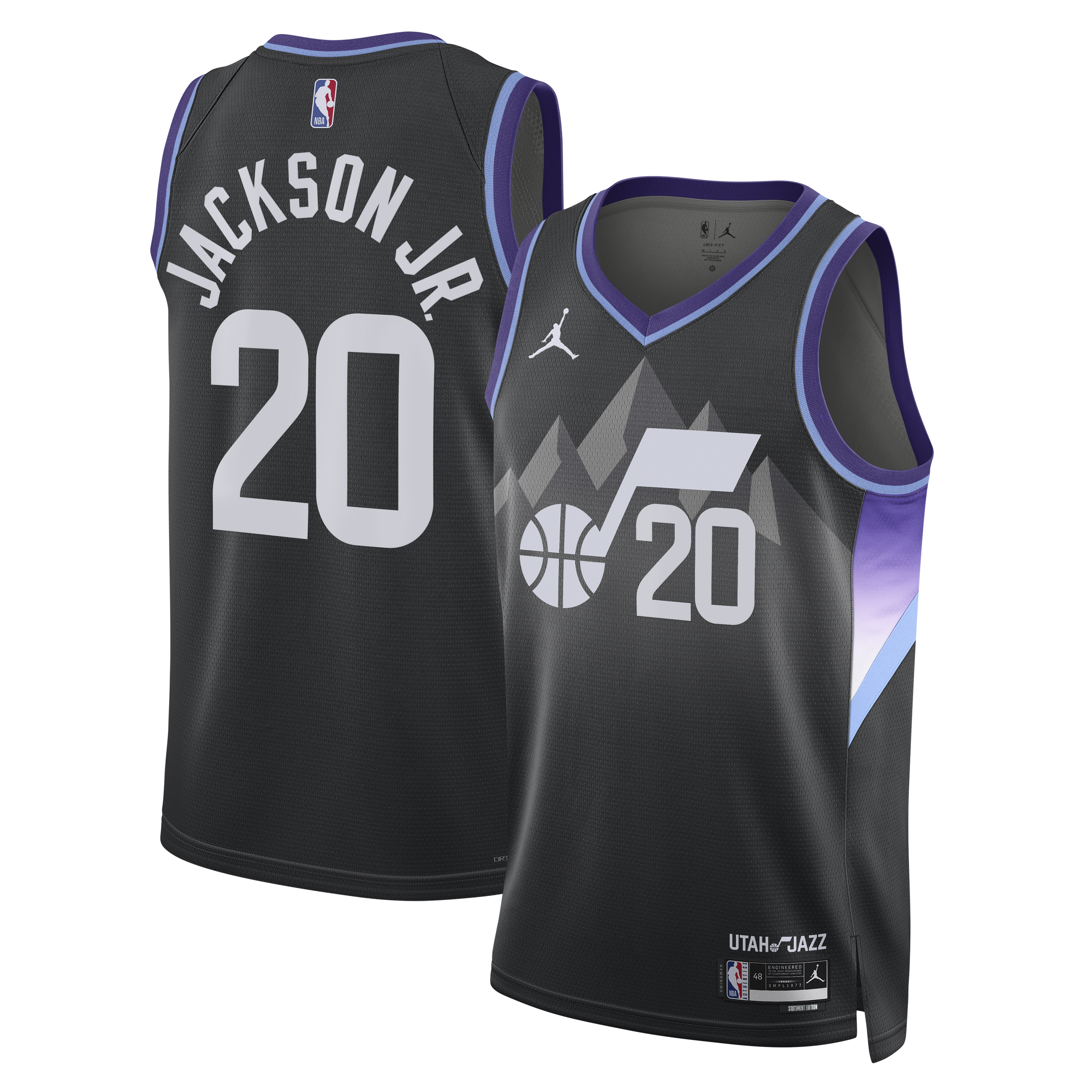 Women's Utah Jazz Black Edition Statement Swingman Jr Basketball Jersey – Jaren Jackson