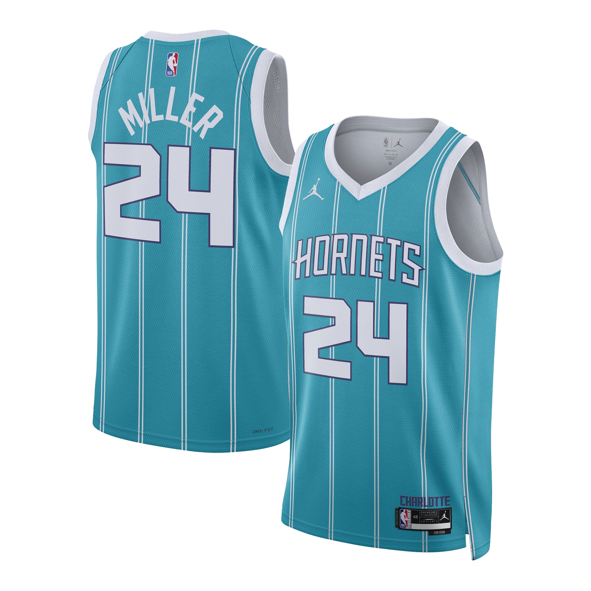 Men's Charlotte Hornets Teal Draft Edition Icon Swingman Basketball Jersey – Brandon Miller