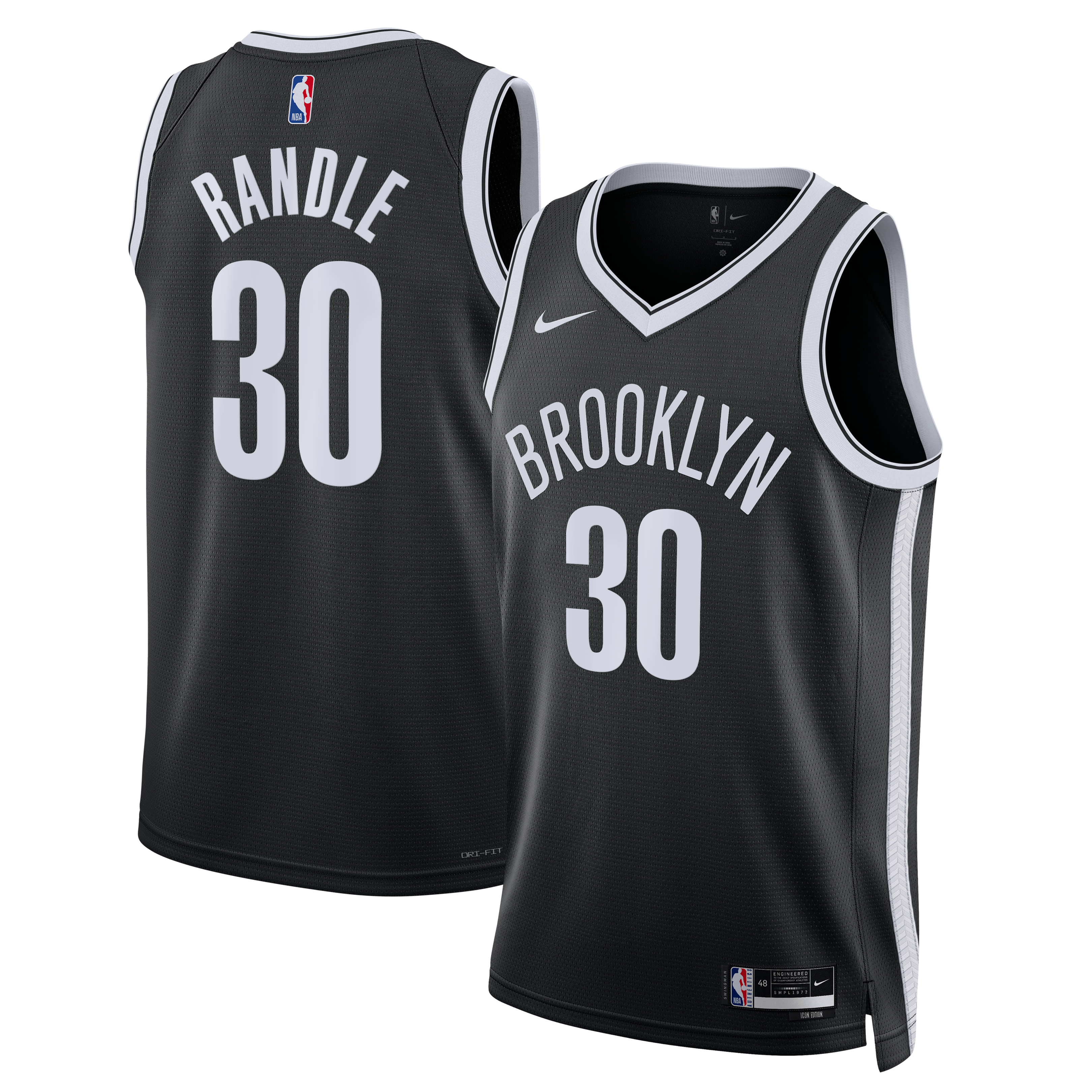 Women's Brooklyn Nets Black Edition Icon Swingman Basketball Jersey – Julius Randle