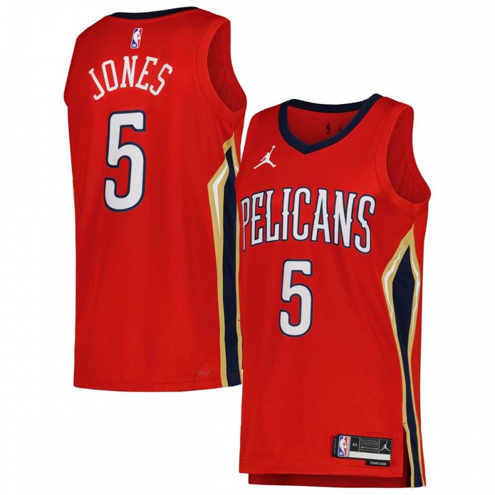 Men's New Orleans Pelicans Red Edition Statement Swingman Basketball Jersey – Herbert Jones
