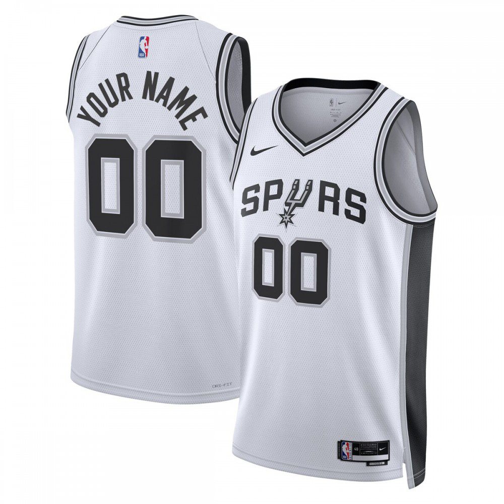 Men's San Antonio Spurs White Custom Association Edition Swingman Basketball Jersey