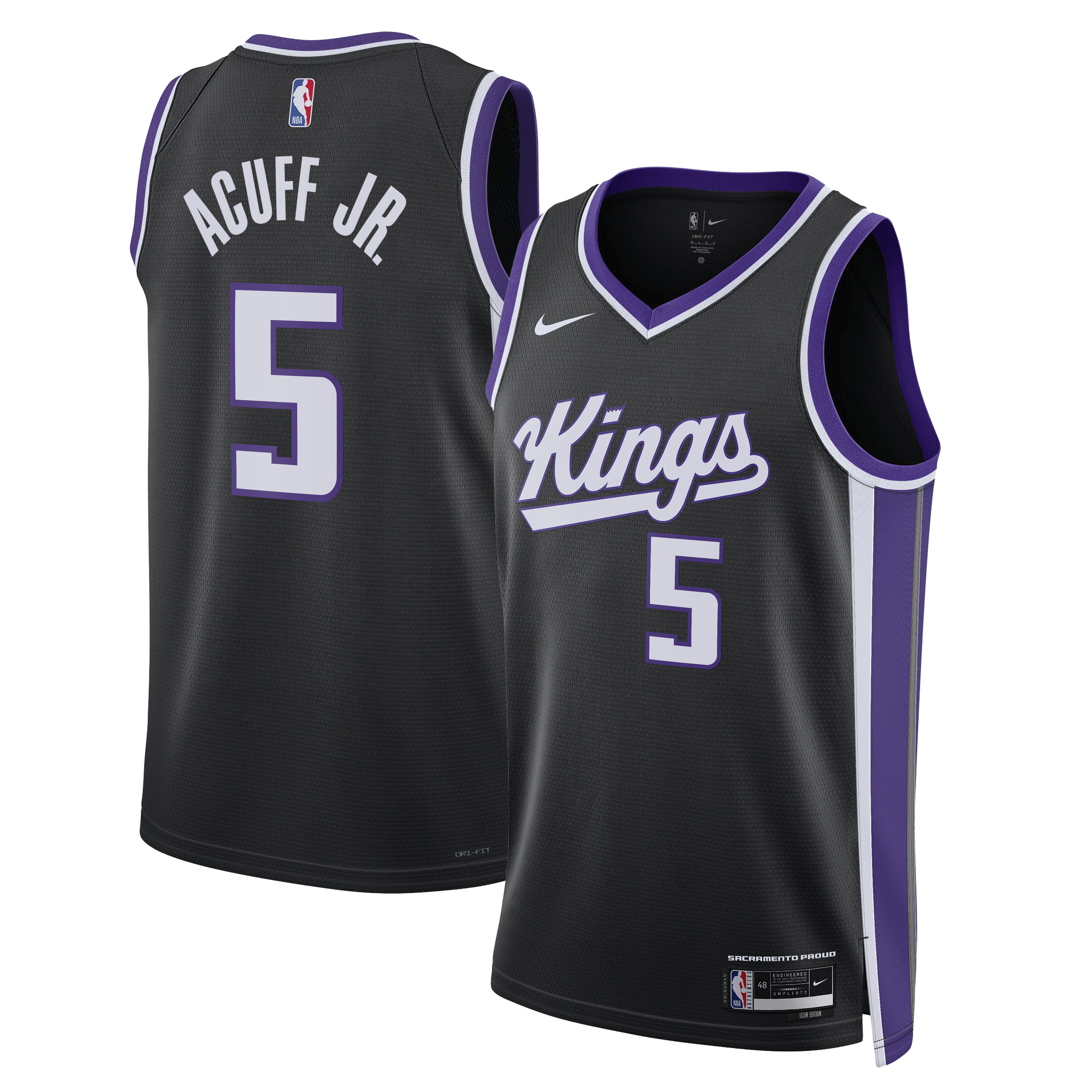Youth Sacramento Kings Black Edition Icon Swingman Basketball Jersey – Darius Acuff Jr