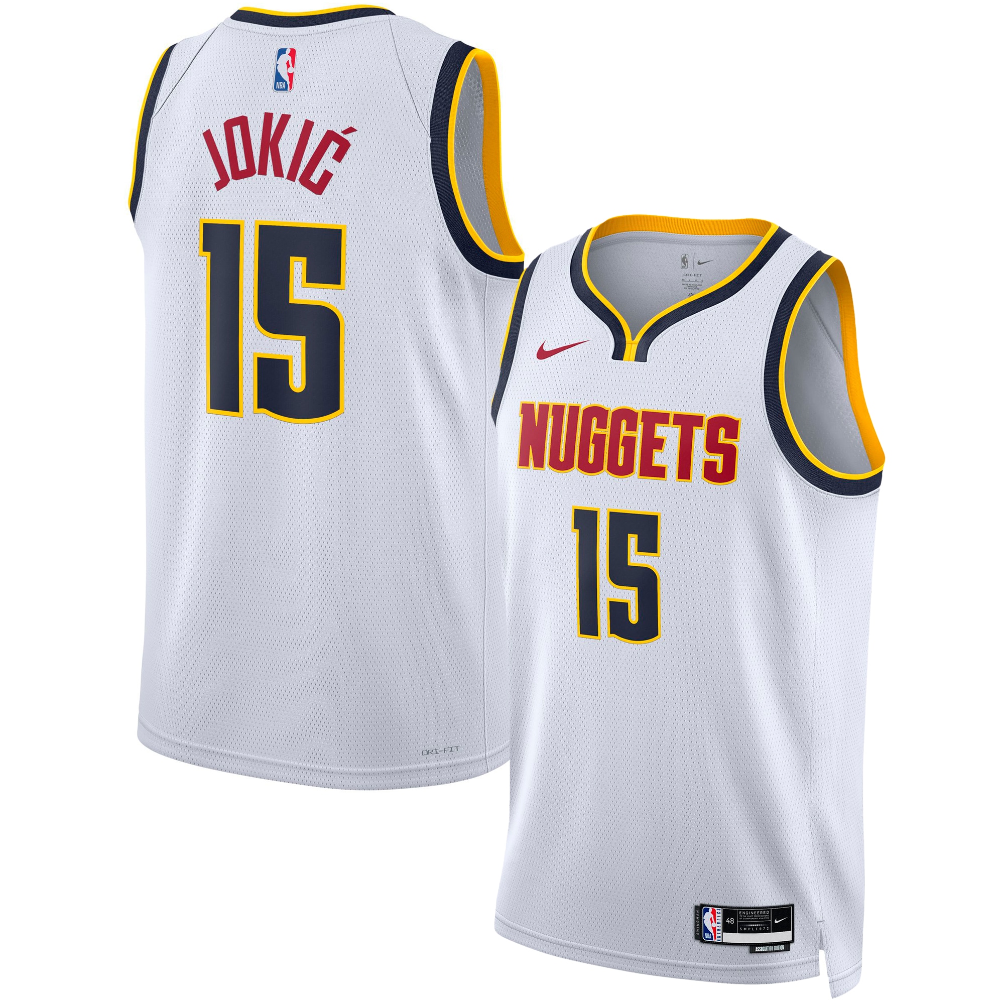 Youth Denver Nuggets White Association Edition Swingman Basketball Jersey – Nikola Jokic