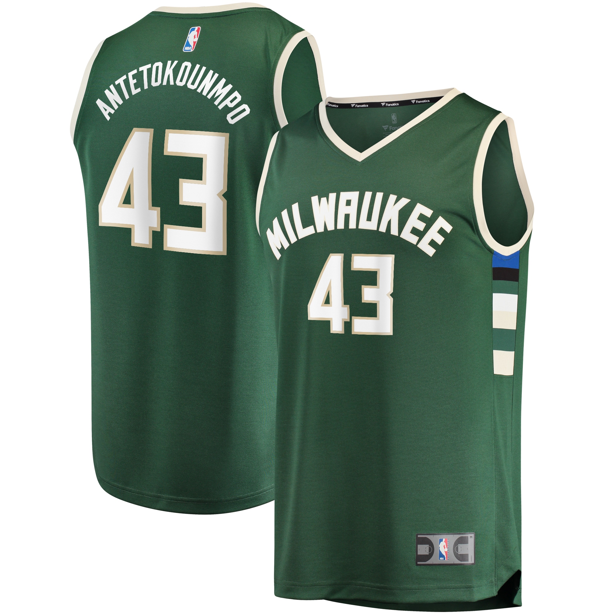 Men's Milwaukee Bucks Hunter Fast Break Edition Icon Player Basketball Jersey – Thanasis Antetokounmpo