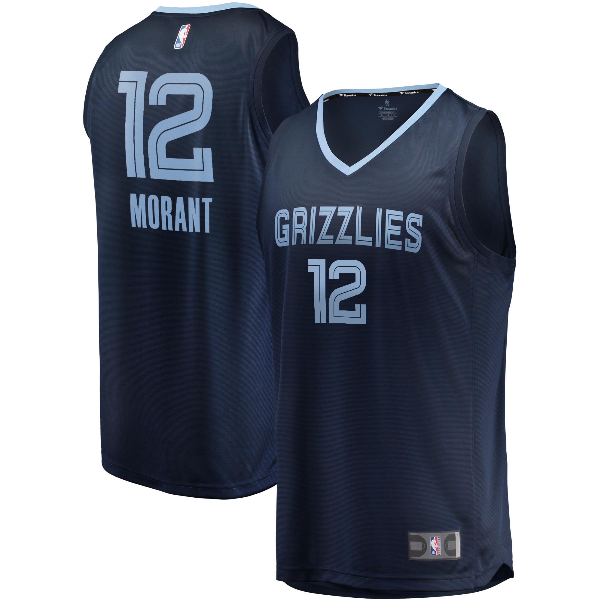 Men's Memphis Grizzlies Navy Fast Break Edition Icon Replica Basketball Jersey – Ja Morant