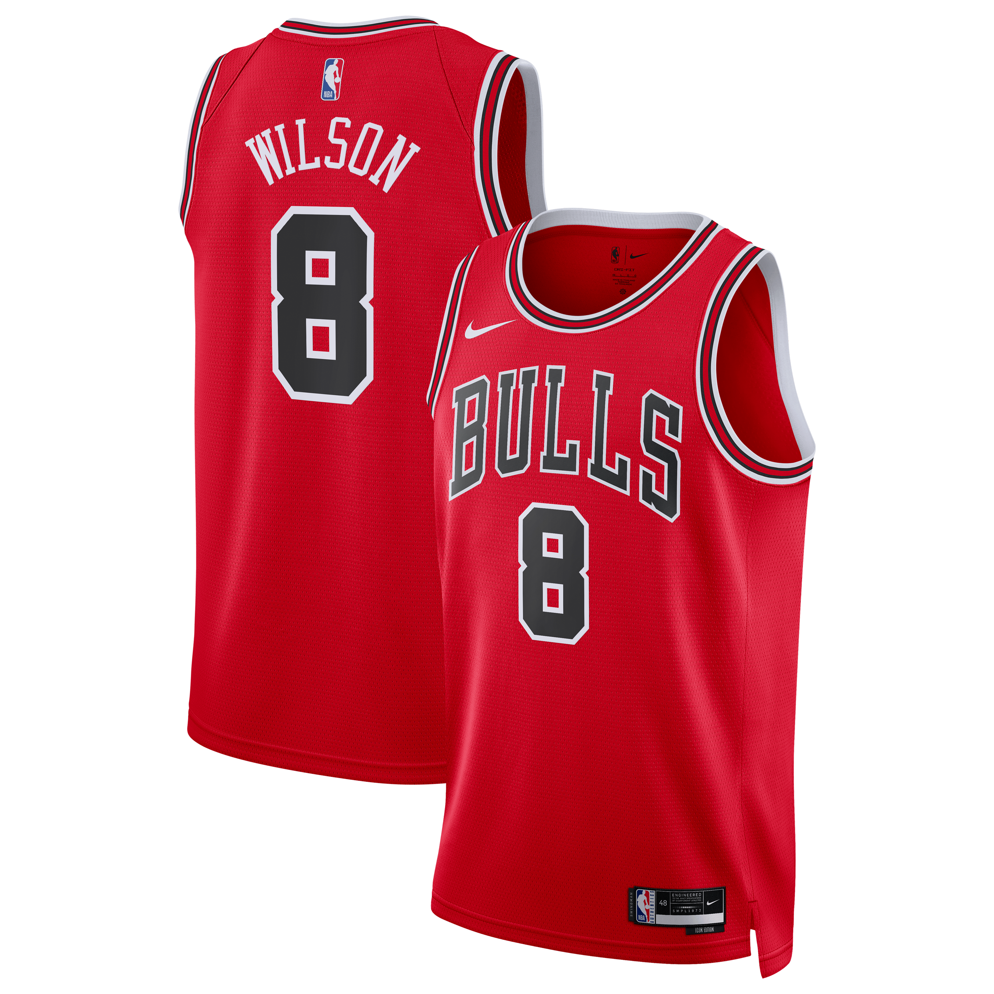 Women's Chicago Bulls Red Draft Edition Icon Swingman Basketball Jersey – Caleb Wilson