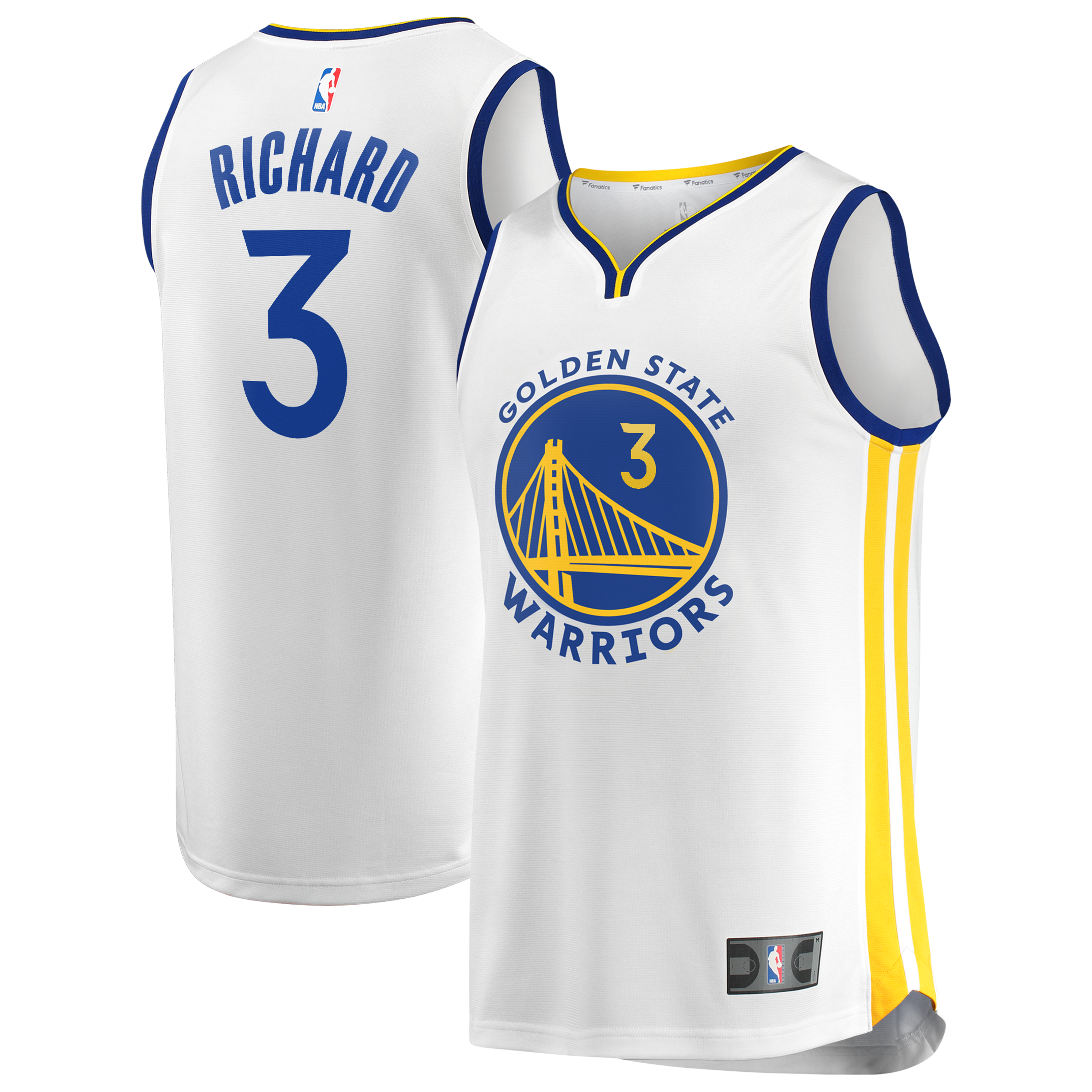 Men's Golden State Warriors White Fast Break Association Edition Player Basketball Jersey – Will Richard