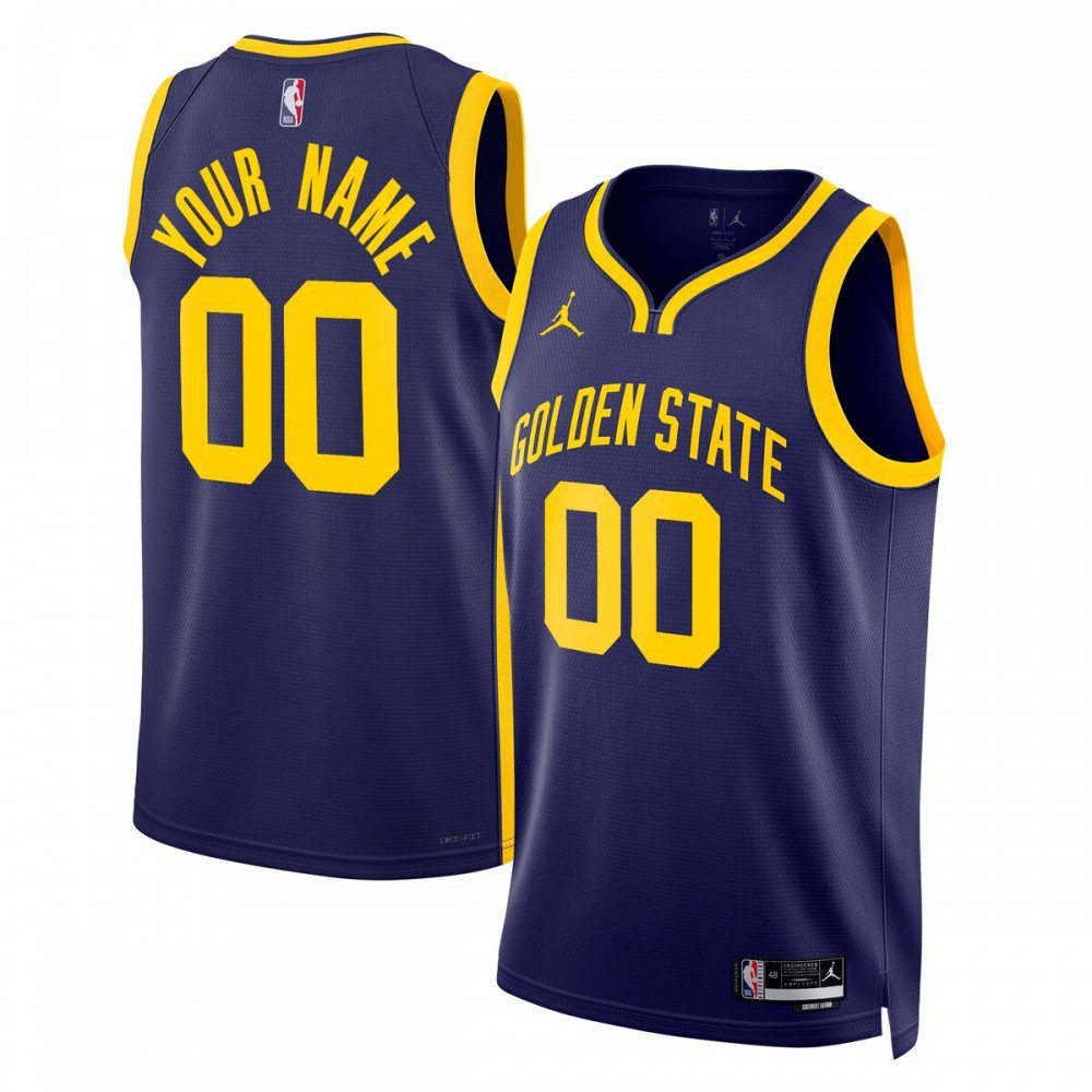 Men's Golden State Warriors Blue Custom Edition Statement Swingman Basketball Jersey