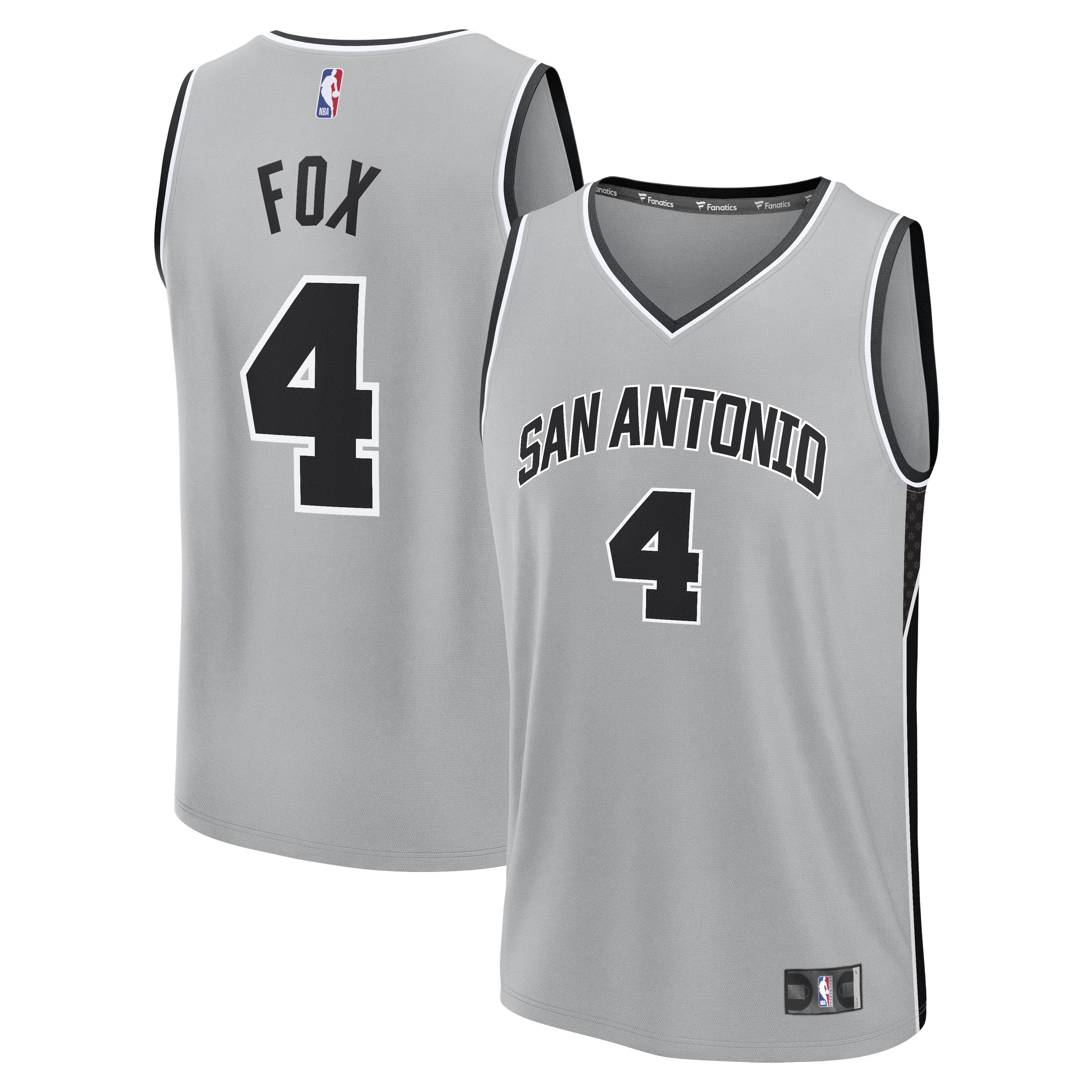 Men's San Antonio Spurs Silver Fast Break Edition Statement Basketball Jersey – De'Aaron Fox