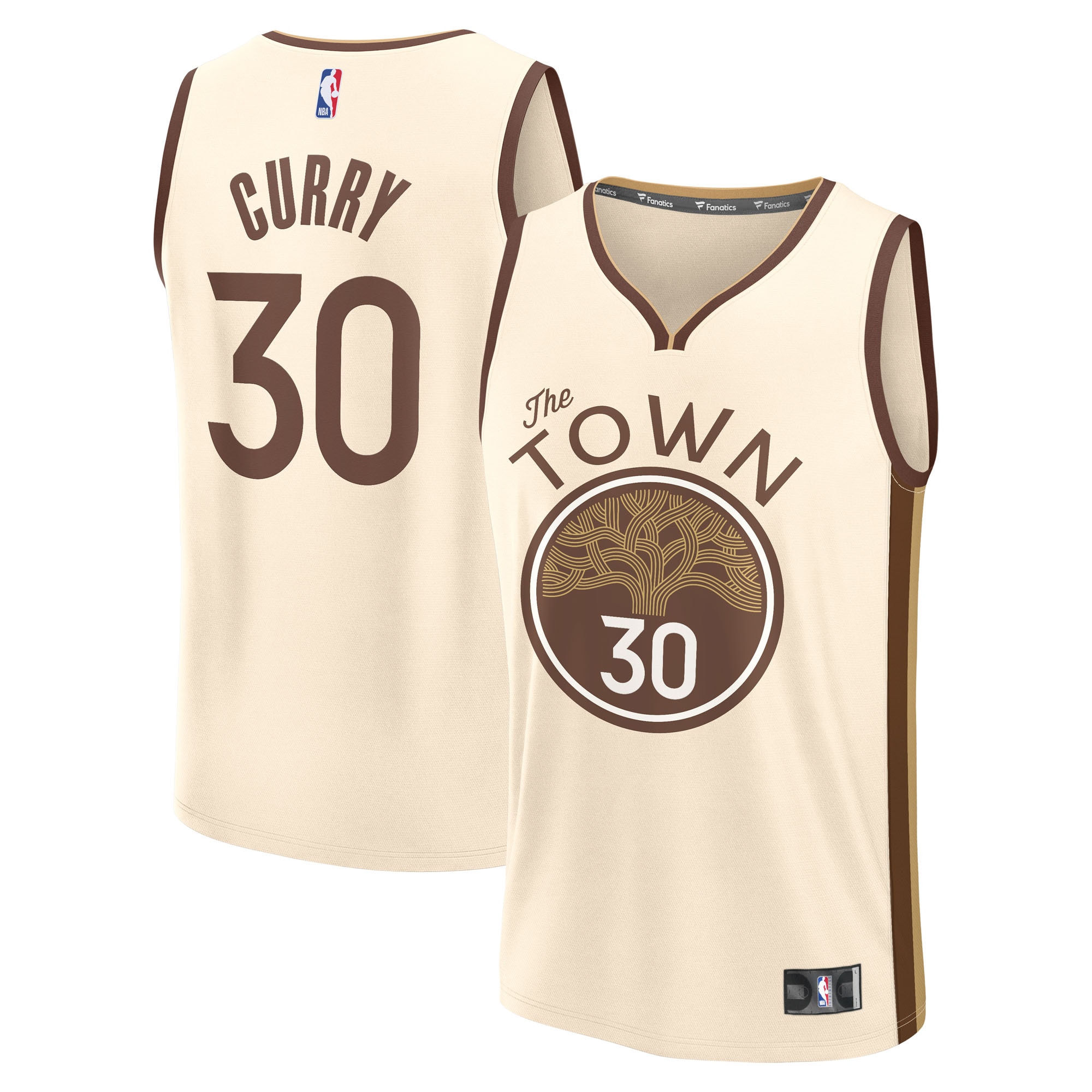 Men's Golden State Warriors Edition Fast Break City Tan Basketball Jersey – Stephen Curry
