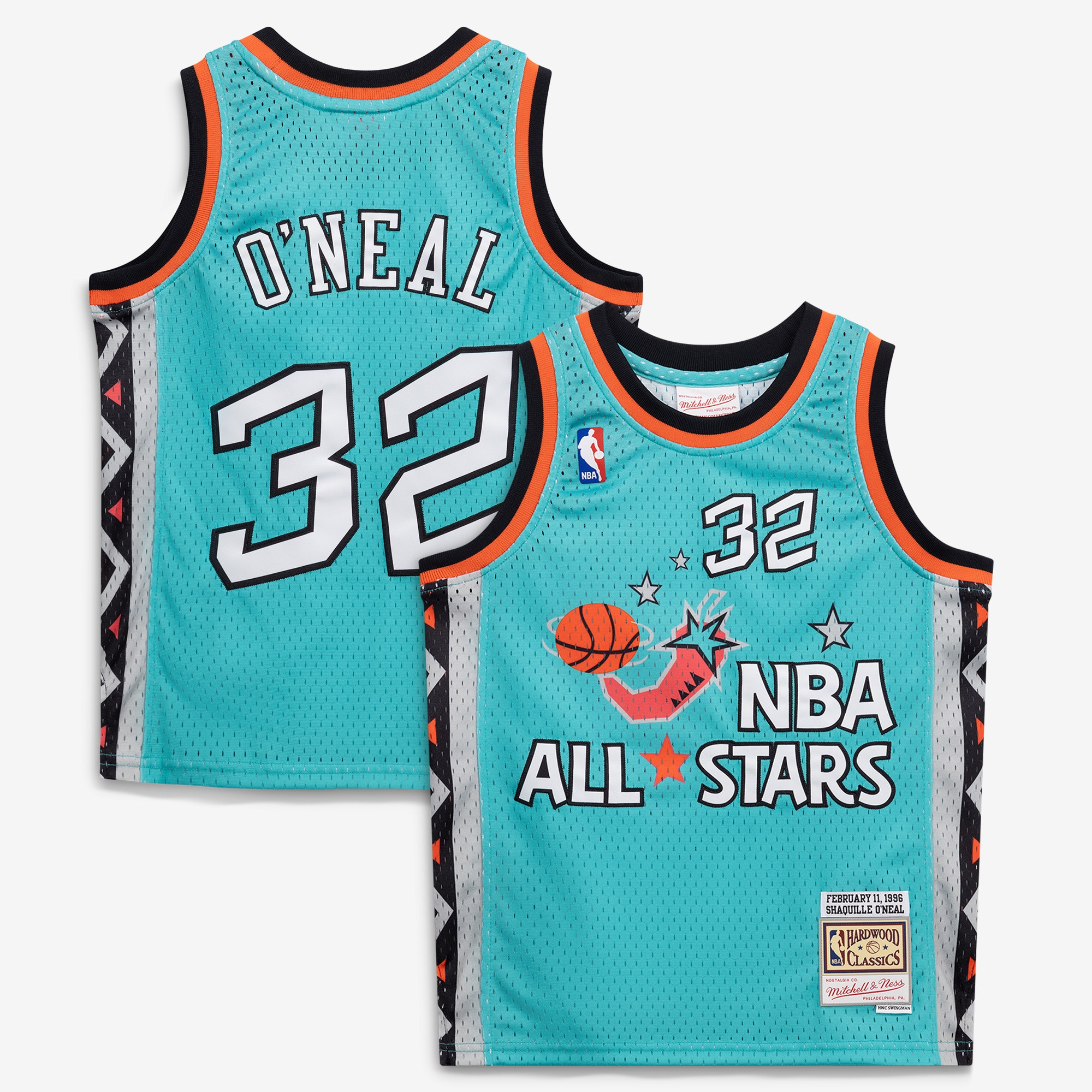 Youth NBA All-Star Teal All Star Hardwood Classics Swingman Basketball Jersey – Shaquille O'Neal
