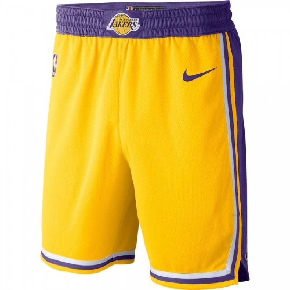 Men's Los Angeles Lakers Yellow Edition Icon Swingman NBA Short Basketball Jersey