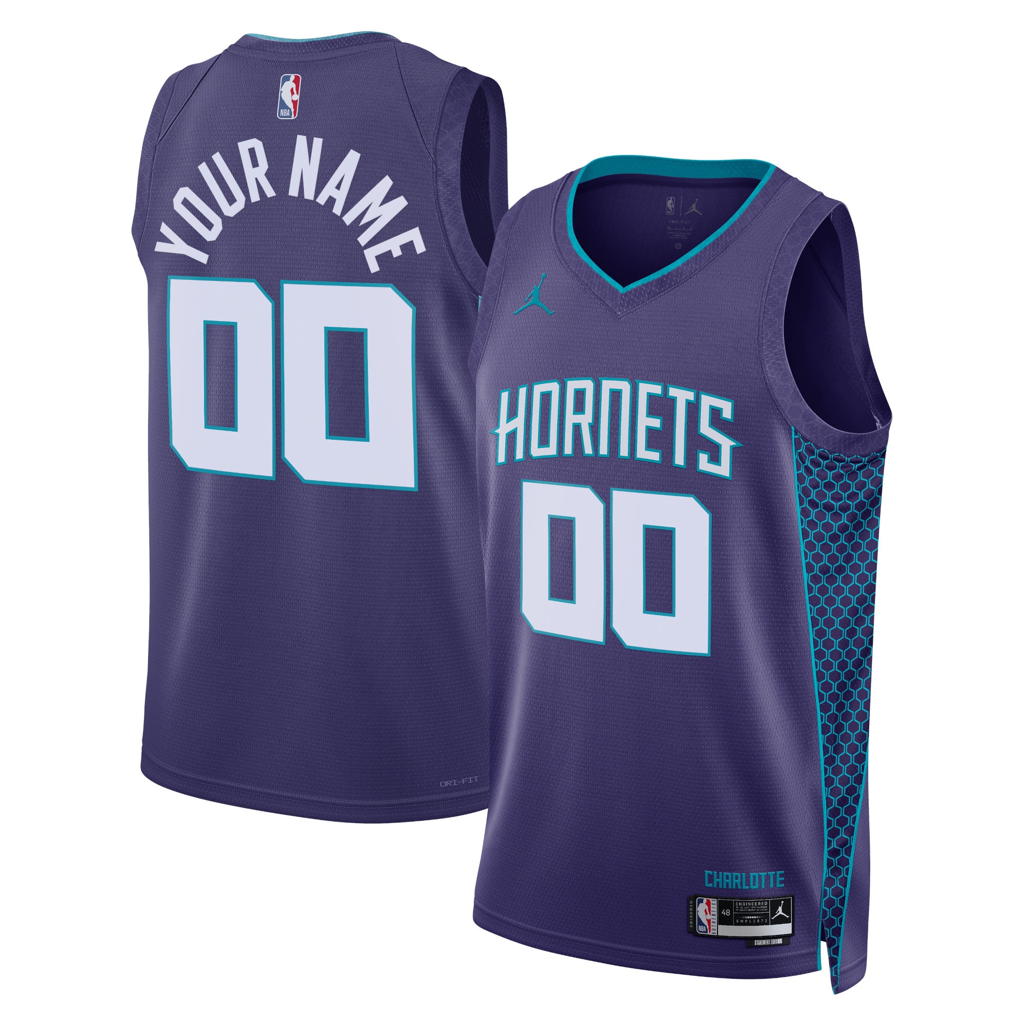 Men's Charlotte Hornets Teal Custom Edition Statement Swingman Basketball Jersey