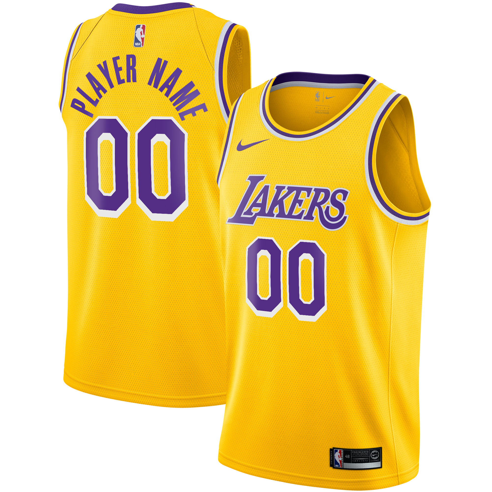 Men's Los Angeles Lakers Gold Custom Edition Icon Swingman Basketball Jersey