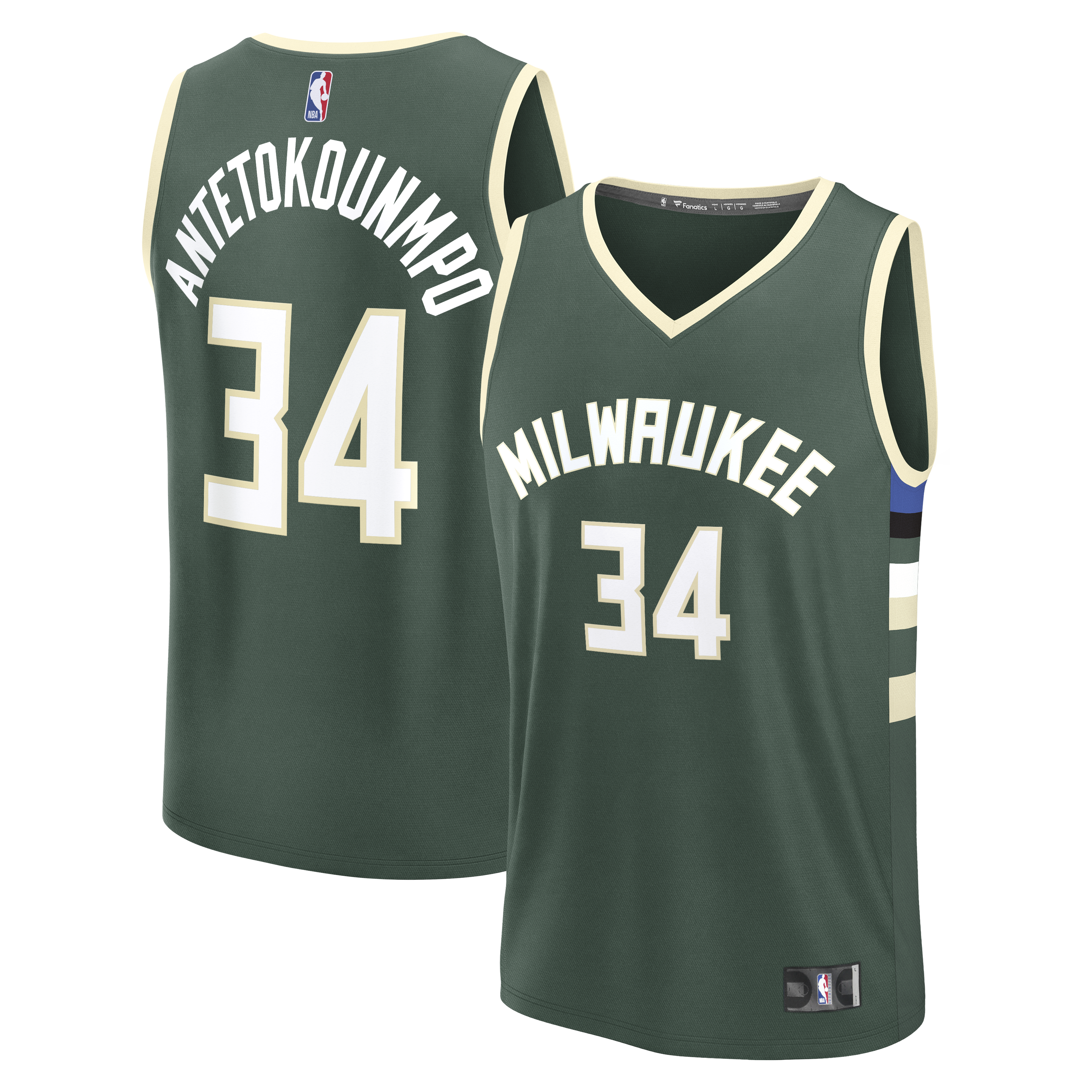 Men's Milwaukee Bucks Hunter Fast Break Edition Icon Player Basketball Jersey – Giannis Antetokounmpo