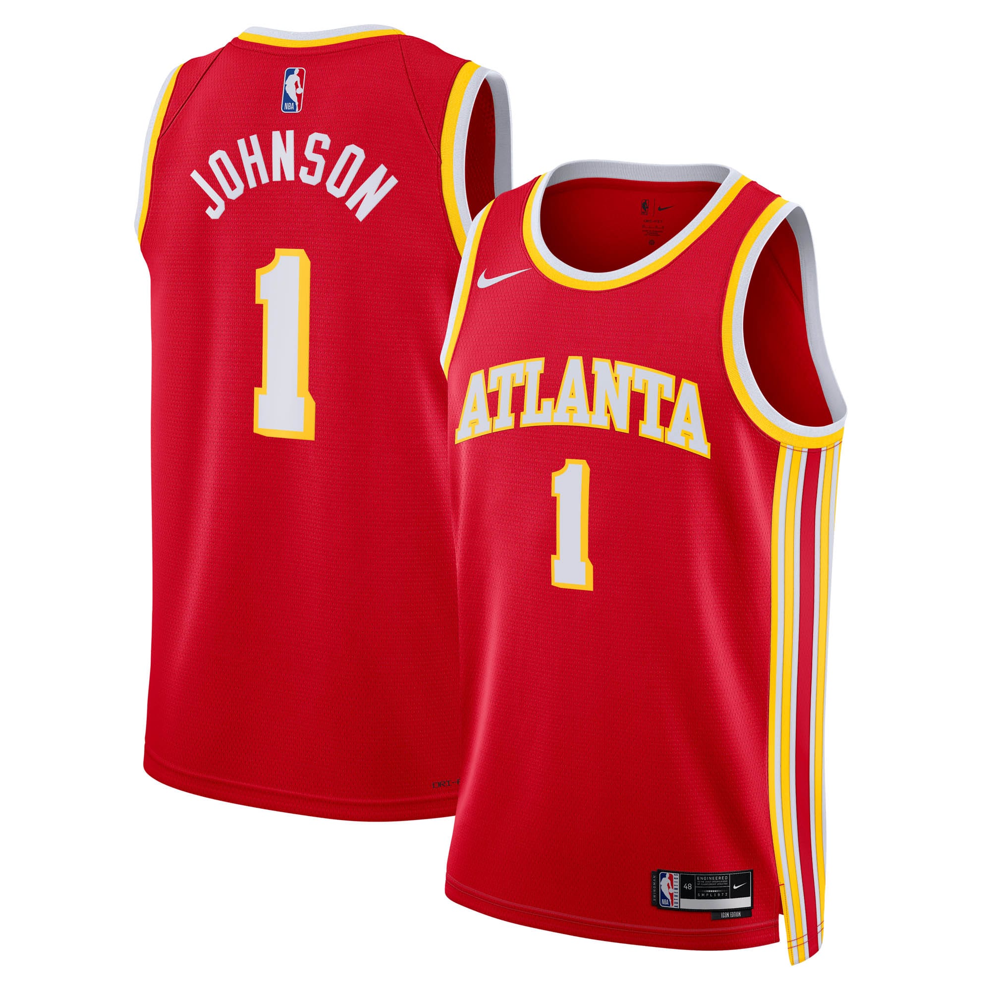 Men's Atlanta Hawks Red Edition Icon Swingman Basketball Jersey – Jalen Johnson