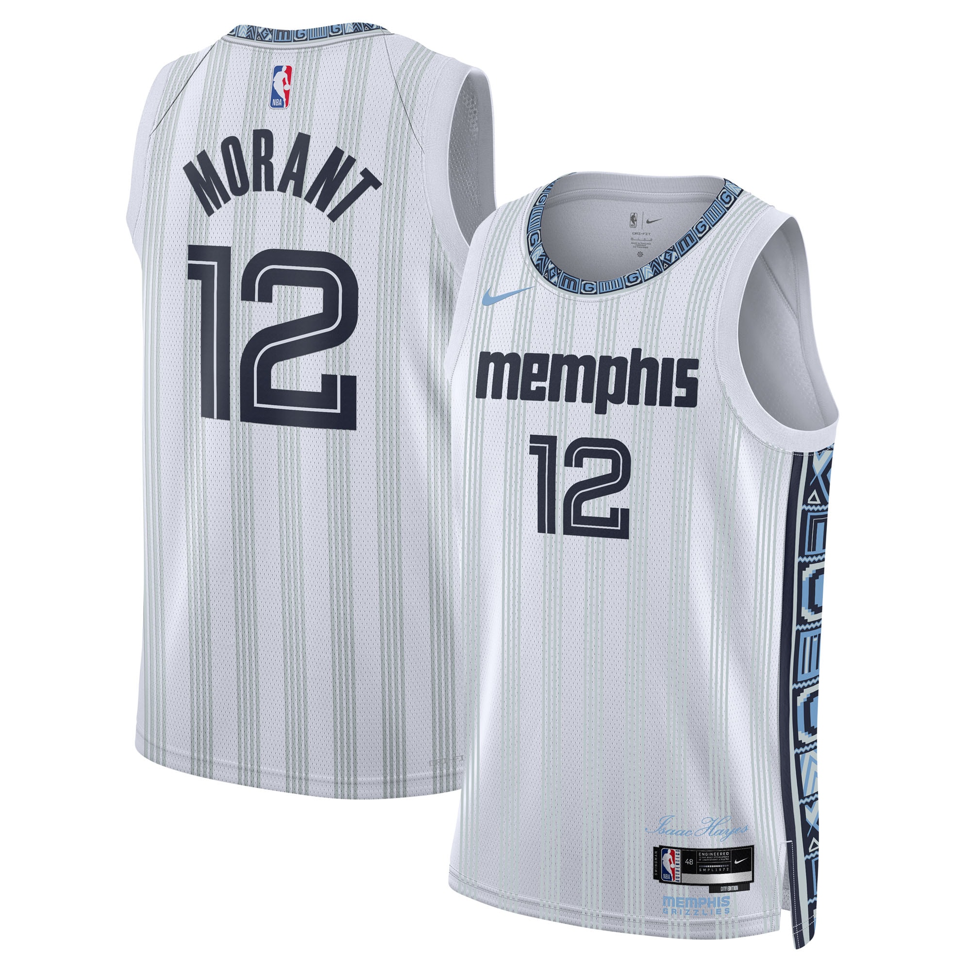 Men's Memphis Grizzlies White Edition City Swingman Basketball Jersey – Ja Morant