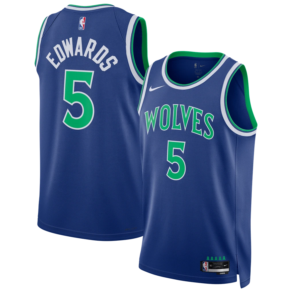Anthony Edwards Minnesota Timberwolves Blue Home Jersey Men Women Youth