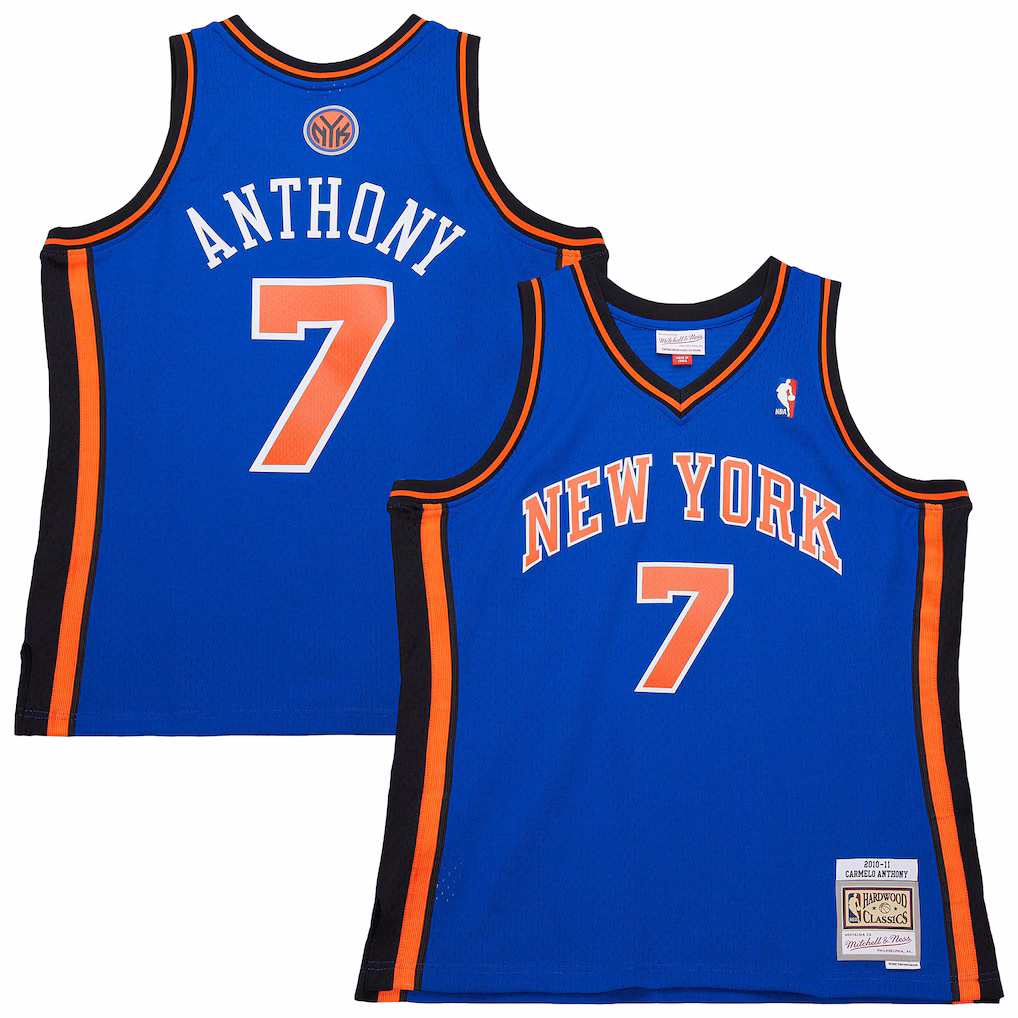Youth New York Knicks Blue Swingman Basketball Jersey – Carmelo Anthony