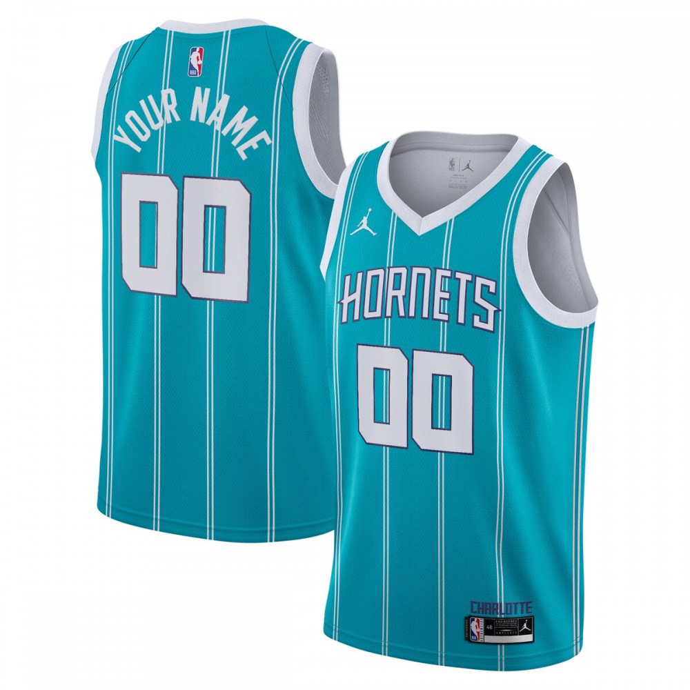 Men's Charlotte Hornets Teal Custom Edition Icon Swingman Basketball Jersey