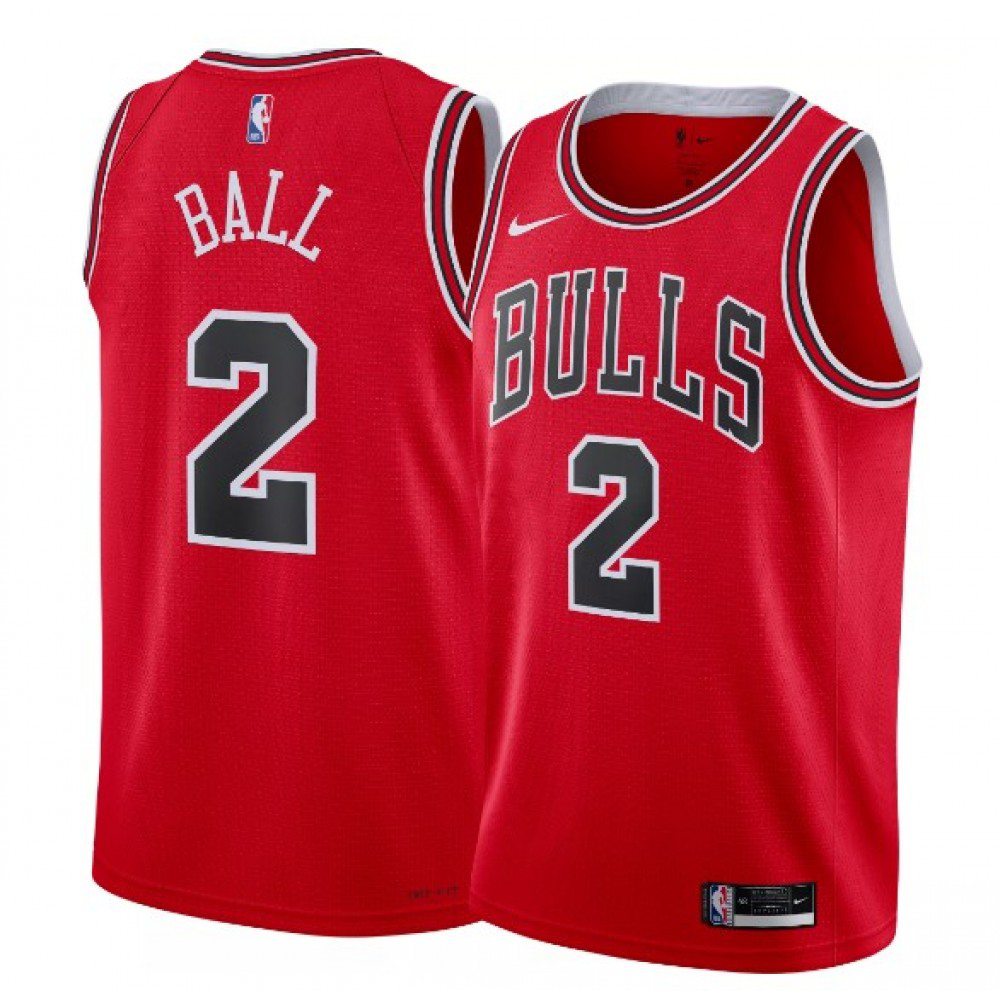 Men's Chicago Bulls Red Edition Icon Swingman Basketball Jersey – Lonzo Ball