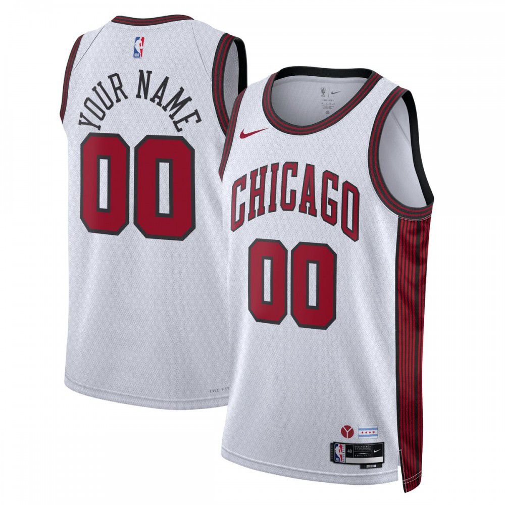 Men's Chicago Bulls White Custom Edition City Swingman Basketball Jersey