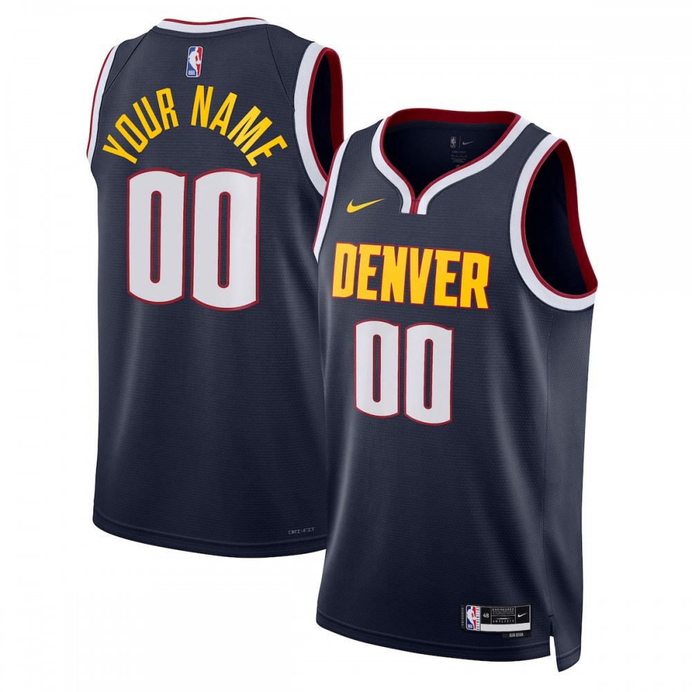 Men's Denver Nuggets Navy Custom Edition Icon Swingman Basketball Jersey