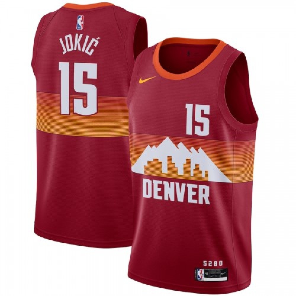 Youth Denver Nuggets Red Edition City Player Basketball Jersey – Nikola Jokic 15