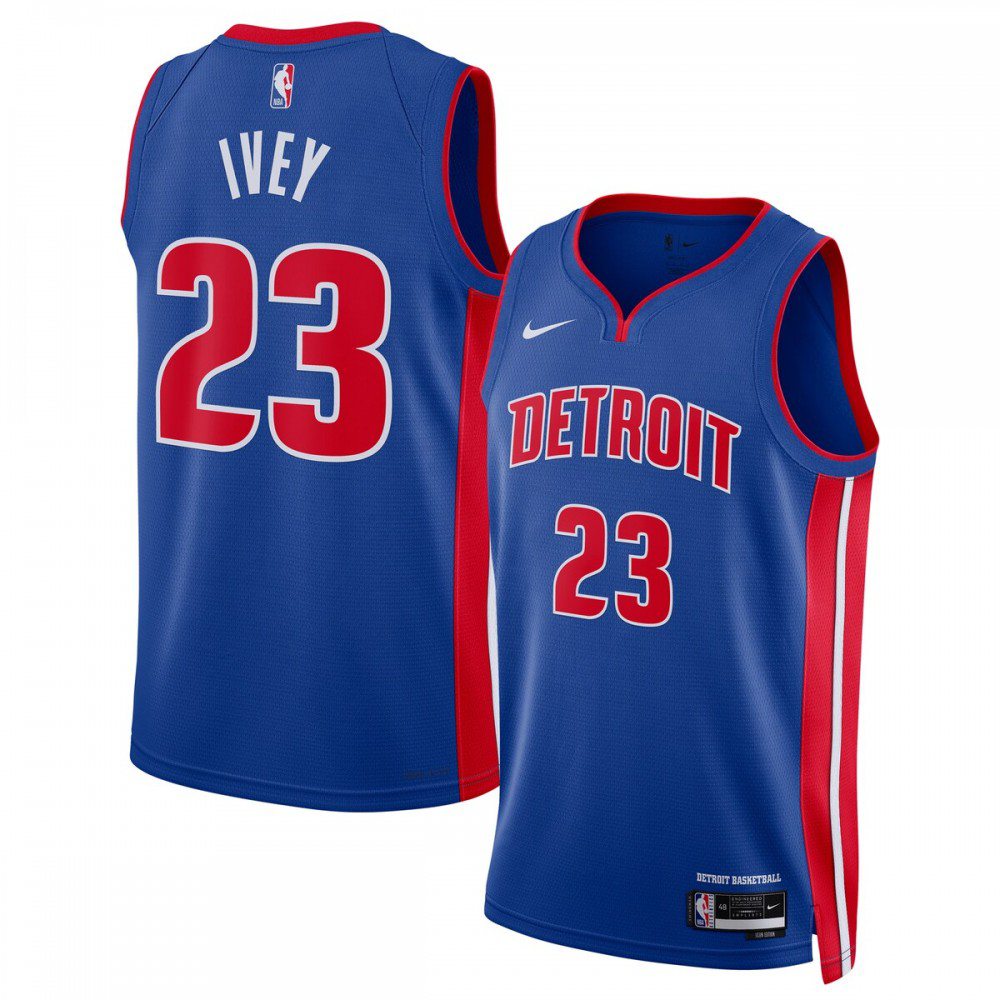 Men's Detroit Pistons Blue Draft Edition Icon Swingman NBA First Round Pick Basketball Jersey – Jaden Ivey