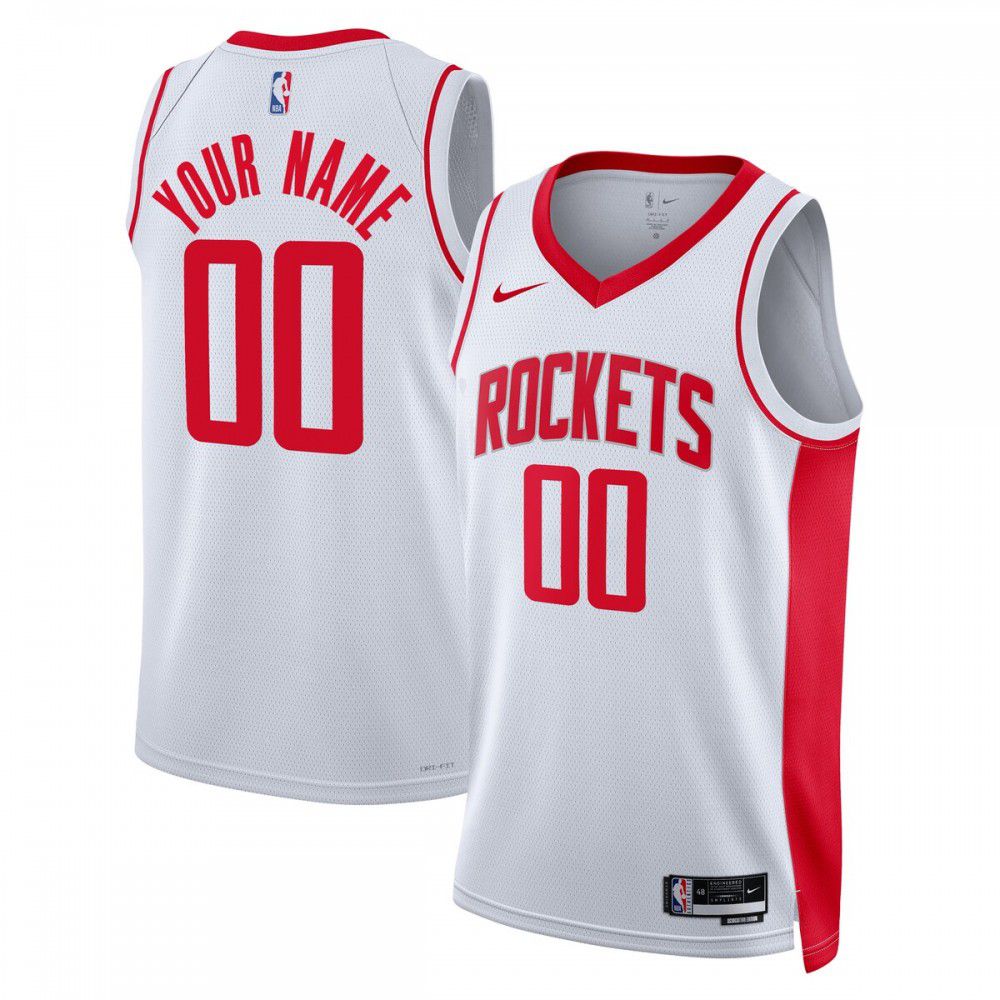Men's Houston Rockets White Custom Association Edition Swingman Basketball Jersey