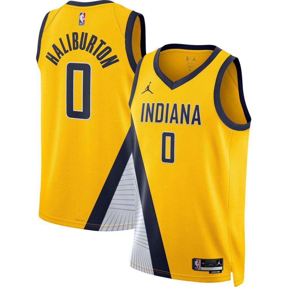 Men's Indiana Pacers Gold Edition Statement Swingman Basketball Jersey – Tyrese Haliburton