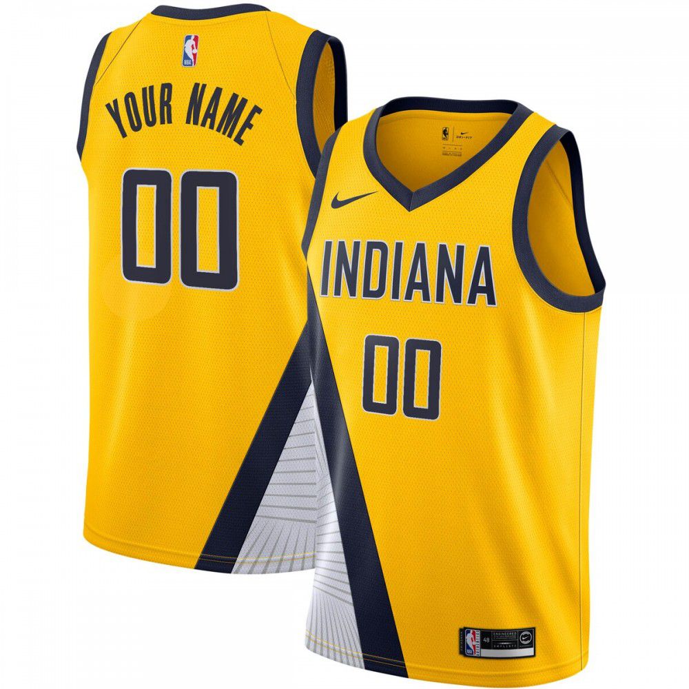 Youth Indiana Pacers Yellow Custom Edition Statement Swingman Basketball Jersey