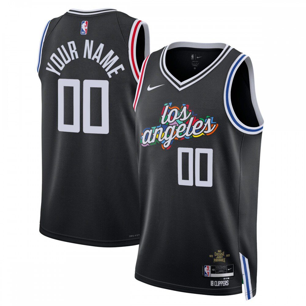 Men's LA Clippers Black Custom Edition City Swingman Basketball Jersey