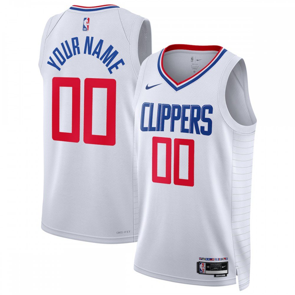 Men's LA Clippers White Custom Association Edition Swingman Basketball Jersey