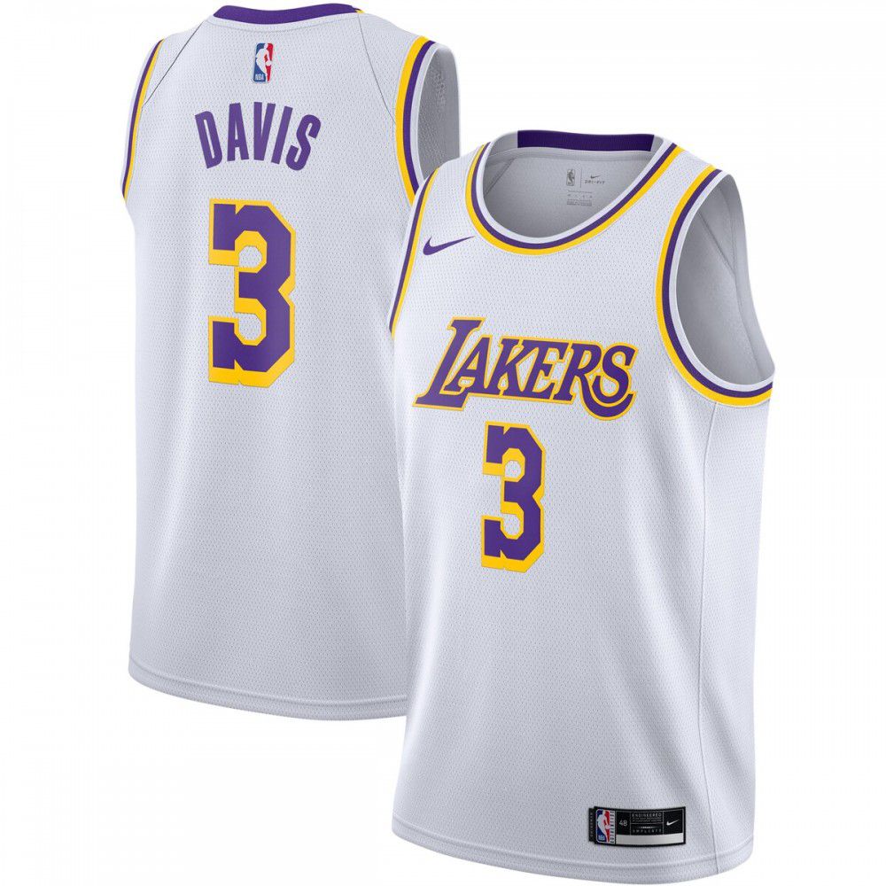 Men's Los Angeles Lakers White Association Edition Swingman Basketball Jersey – Anthony Davis
