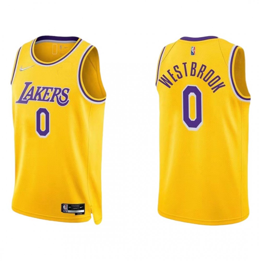 Men's Los Angeles Lakers Gold Edition Icon Swingman Basketball Jersey – Russell Westbrook