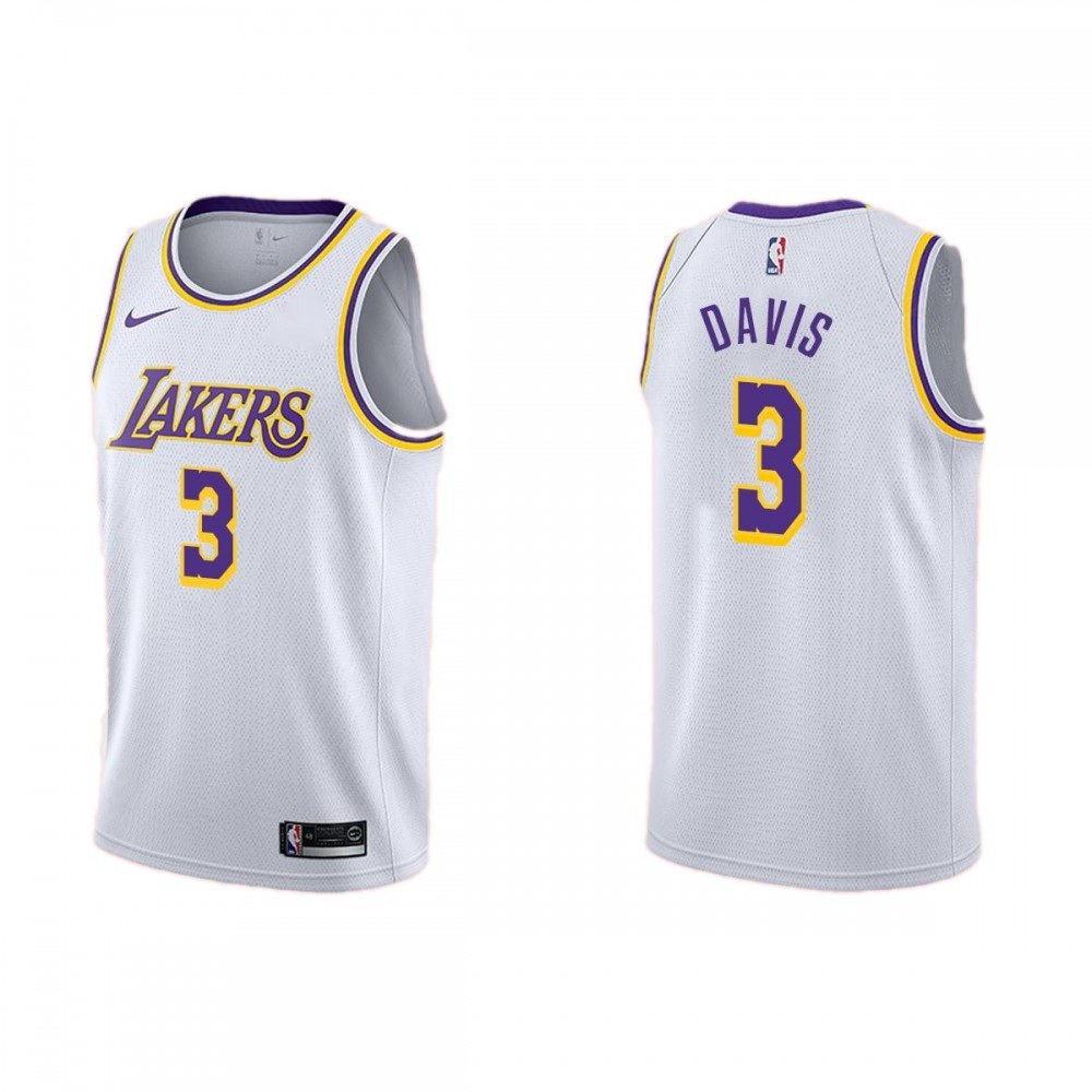 Men's Los Angeles Lakers White Association Edition Swingman Basketball Jersey – Anthony Davis