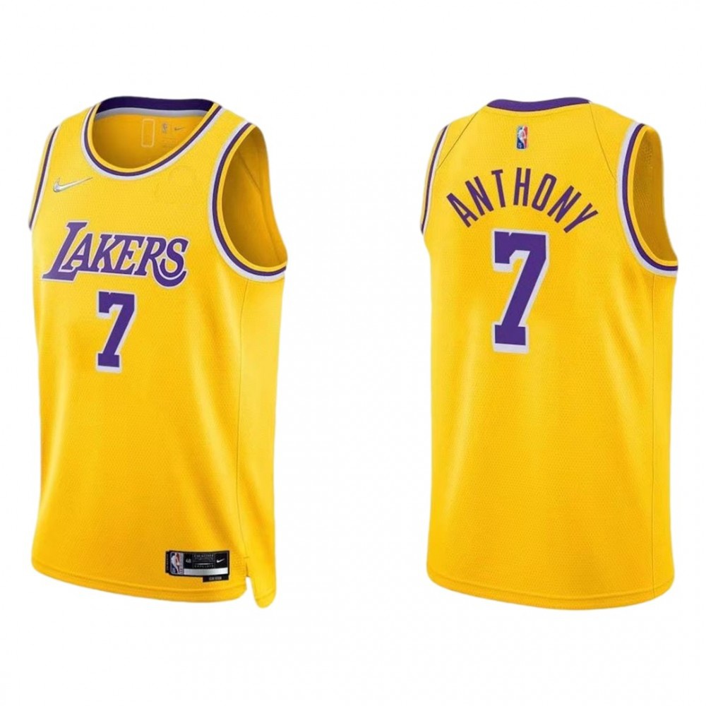 Youth Los Angeles Lakers Gold Edition Icon Swingman Basketball Jersey – Carmelo Anthony