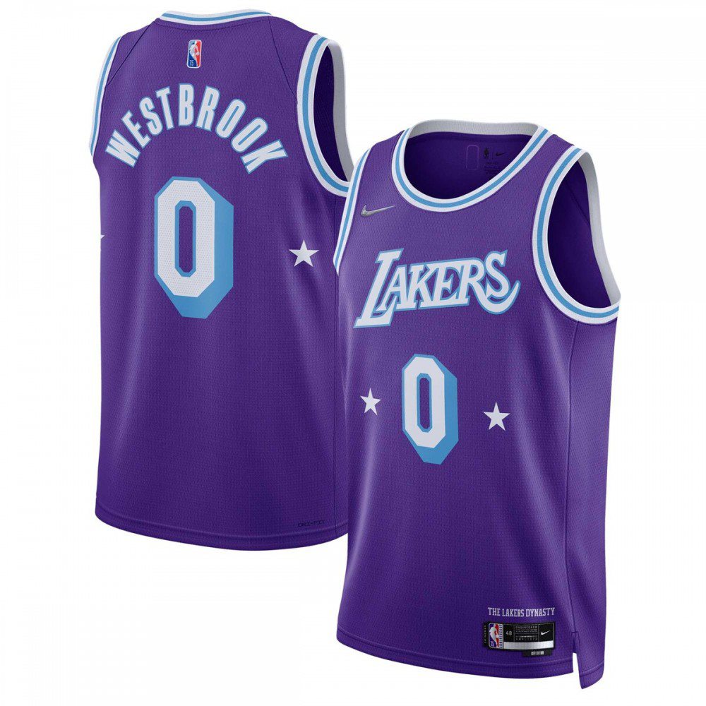 Youth Los Angeles Lakers Purple Edition City Swingman Basketball Jersey – Russell Westbrook