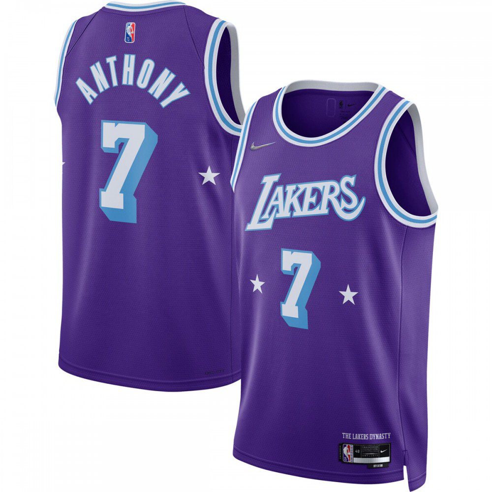Men's Los Angeles Lakers Purple Edition City Swingman Basketball Jersey – Carmelo Anthony