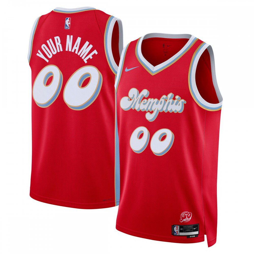 Men's Memphis Grizzlies Red Custom Edition City Swingman Basketball Jersey