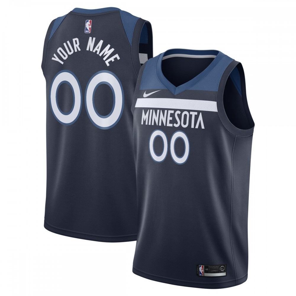 Youth Minnesota Timberwolves Navy Custom Edition Icon Swingman Basketball Jersey