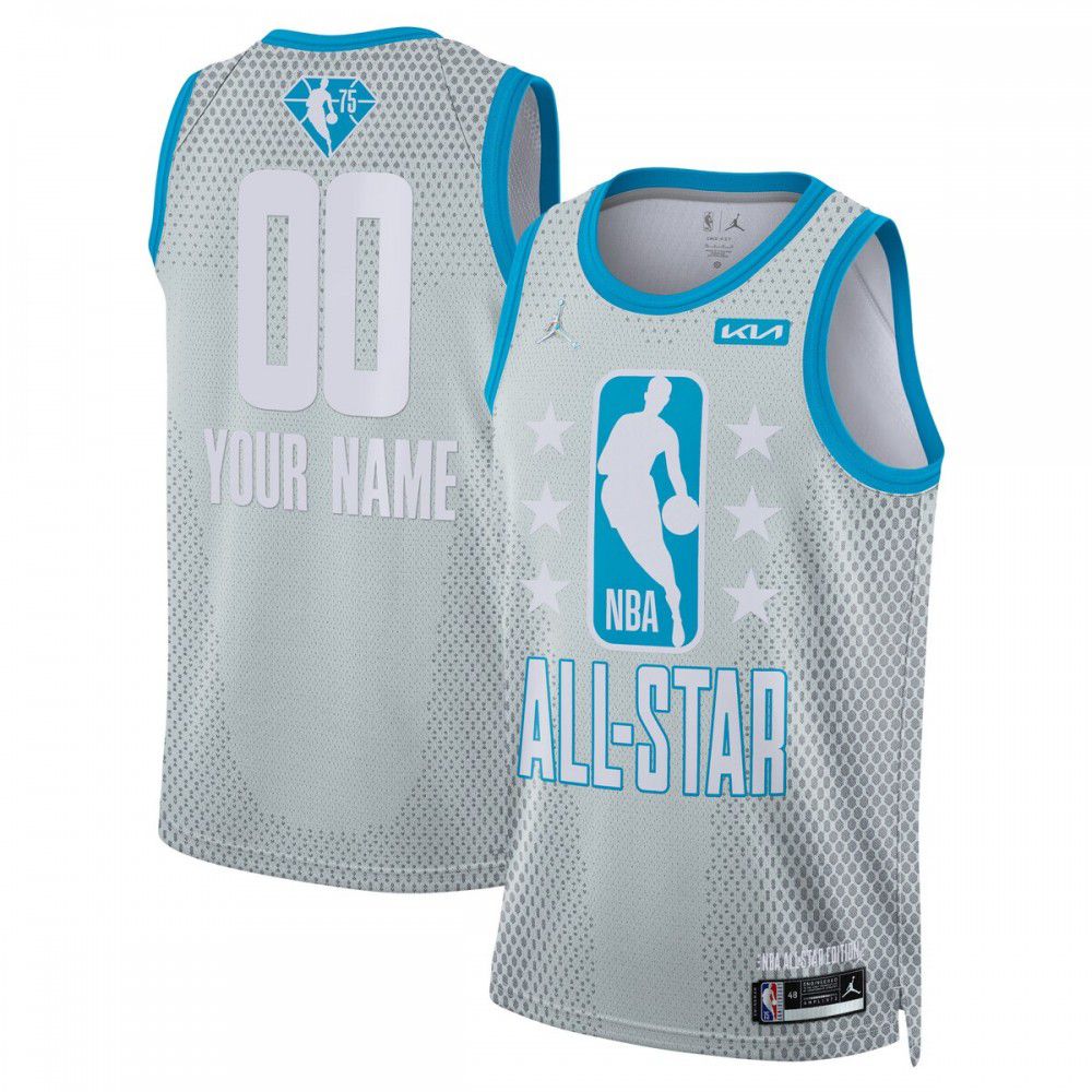 Men's NBA All-Star Gray All Star Custom Swingman Basketball Jersey